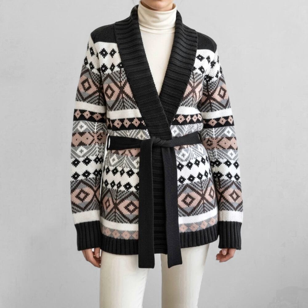 Old Navy Lambwsool Blend Cardigan Sweater S Southwestern Aztec Boho Cabincore